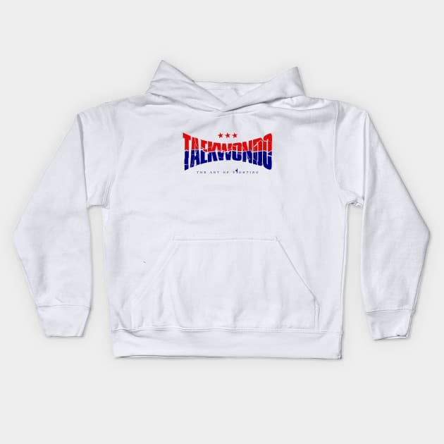 Taekwondo Logo Red and Blue Kids Hoodie by lu2k